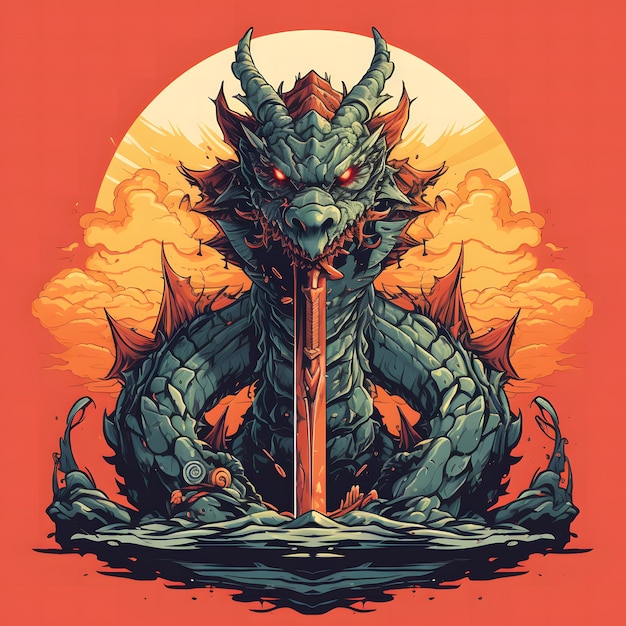 PSD visualizing the epic adventures of the dragon warrior knight