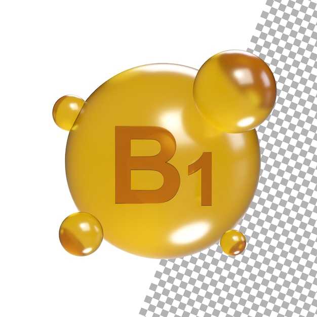 Vitamin b1 3d render icon