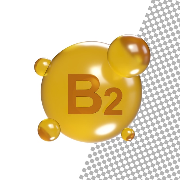 PSD vitamin b2 3d render icon