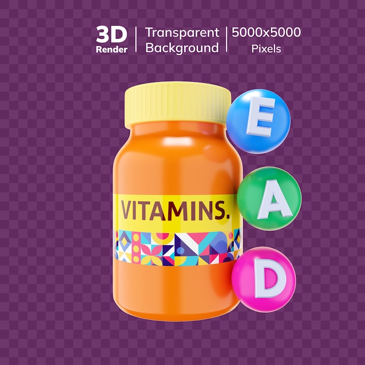 PSD витаминная бутылка с витаминами e, a и d