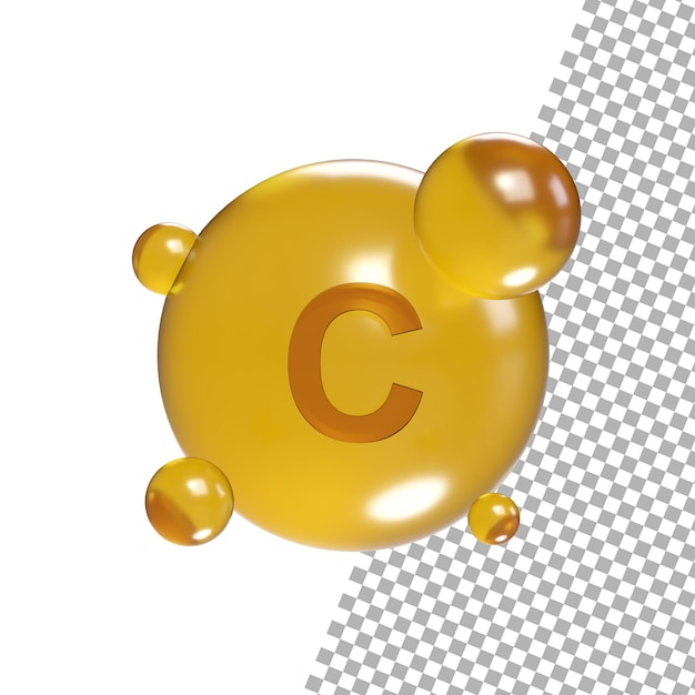 PSD vitamin c 3d render icon