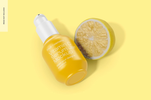 vitamin c serum bottle mockup, perspective