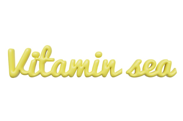 PSD vitamin sea 3d lettering