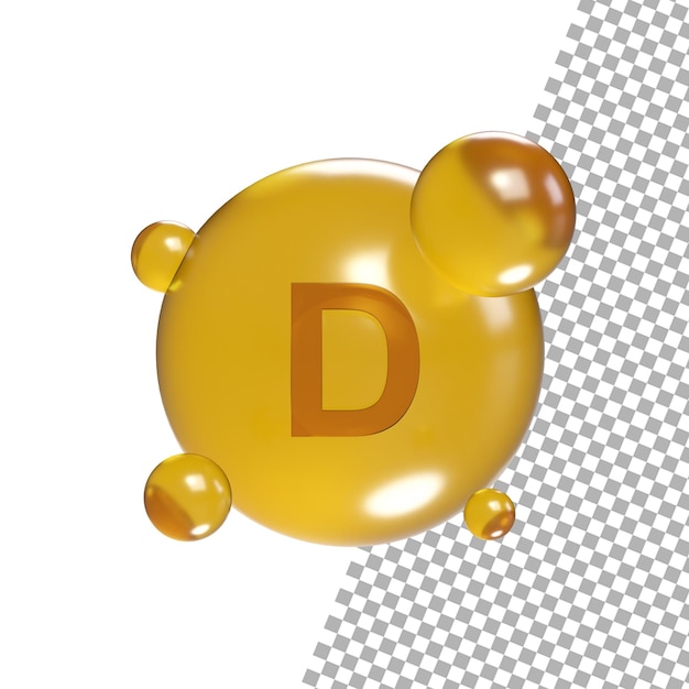 PSD vitamine d 3d render icoon