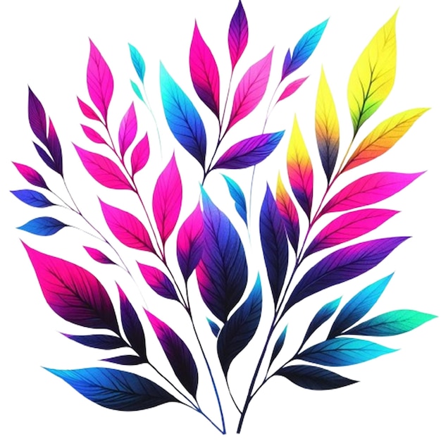 PSD vivid colorful plant png