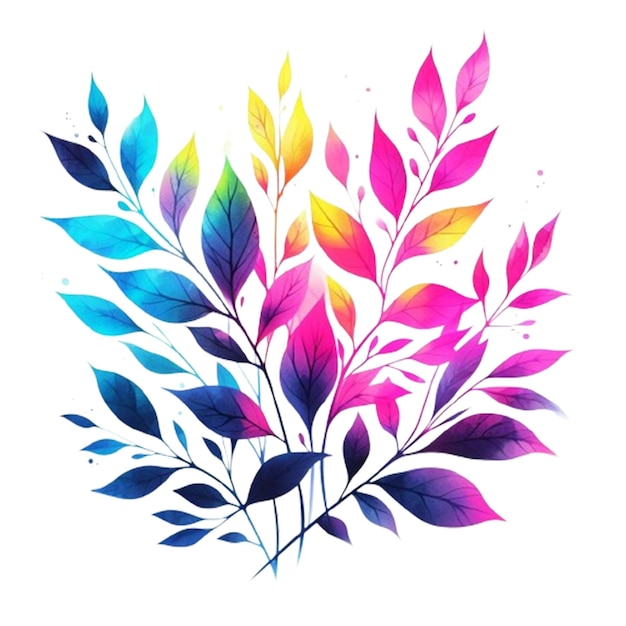 PSD vivid colorful plant png