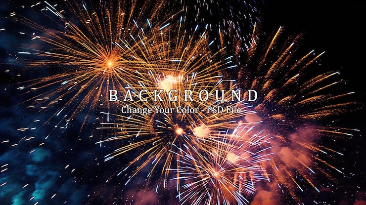 PSD vivid firework generative ai