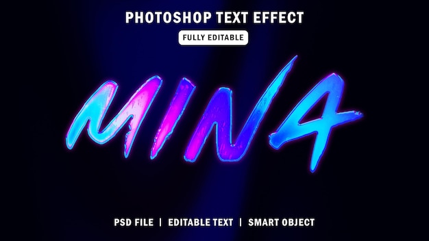 PSD vivid neon text effect template