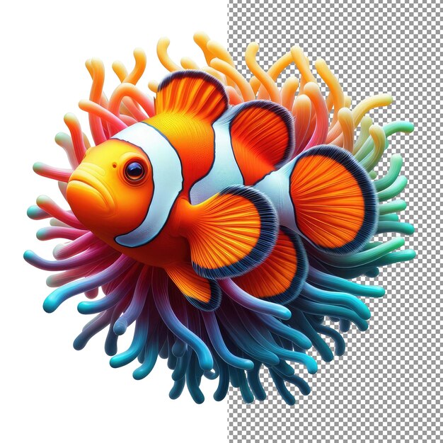 PSD vivid voyage isolated transparent clownfish