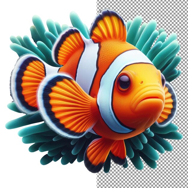 PSD vivid voyage isolated transparent clownfish