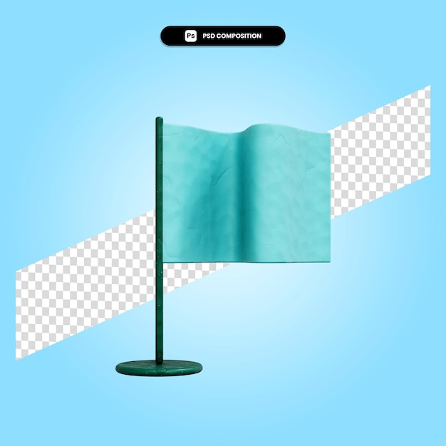 Vlag 3d render illustratie geïsoleerd