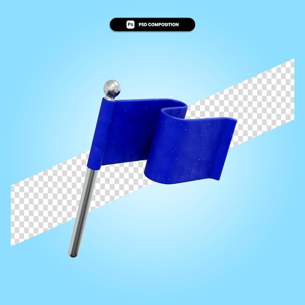 Vlag 3d render illustratie geïsoleerd