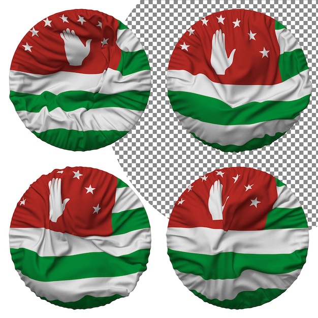 PSD vlag van abchazië ronde vorm geïsoleerd verschillende zwaaien stijl hobbel textuur 3d-rendering