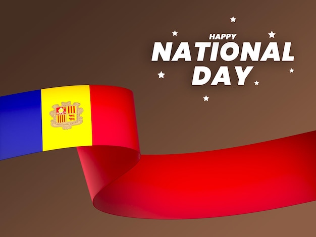 PSD vlag van andorra ontwerp element nationale onafhankelijkheidsdag banner lint psd