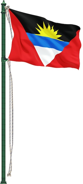 PSD vlag van antigua en barbuda vlag witte achtergrond