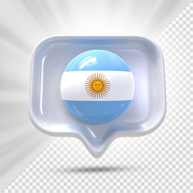 PSD vlag van argentinië in 3d pictogram