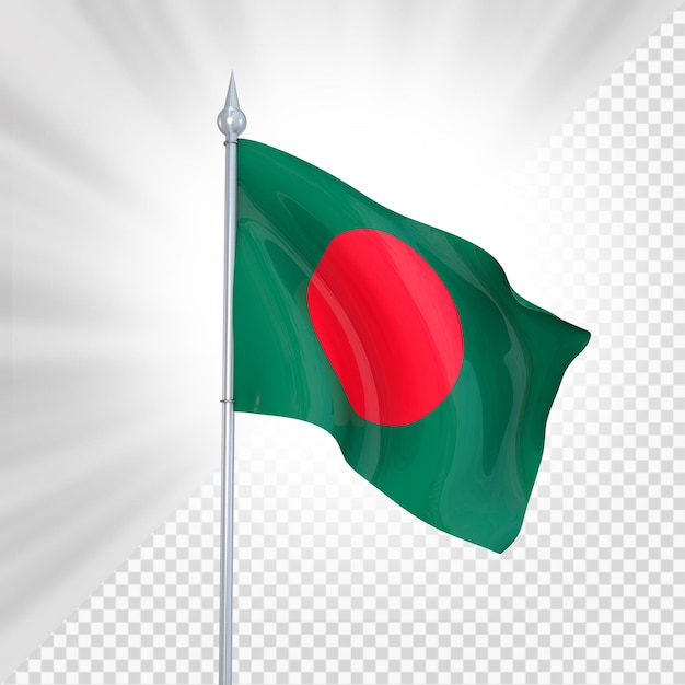 PSD vlag van bangladesh 3d renderen