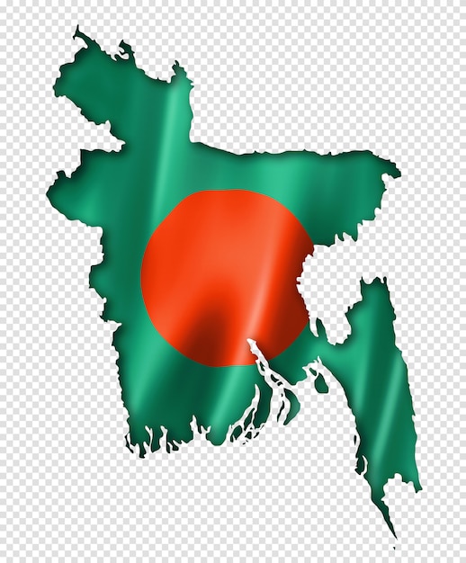 Vlag van Bangladesh kaart