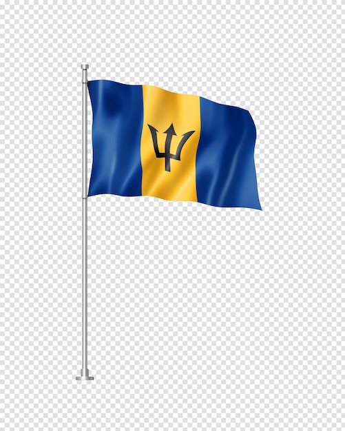 PSD vlag van barbados geïsoleerd op wit