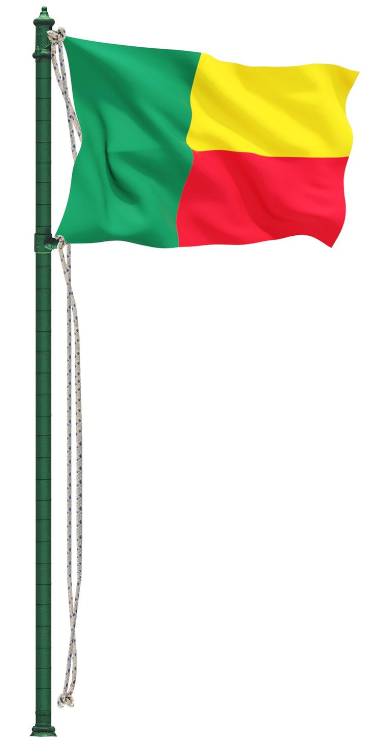 PSD vlag van benin op het golvende oppervlak van stof
