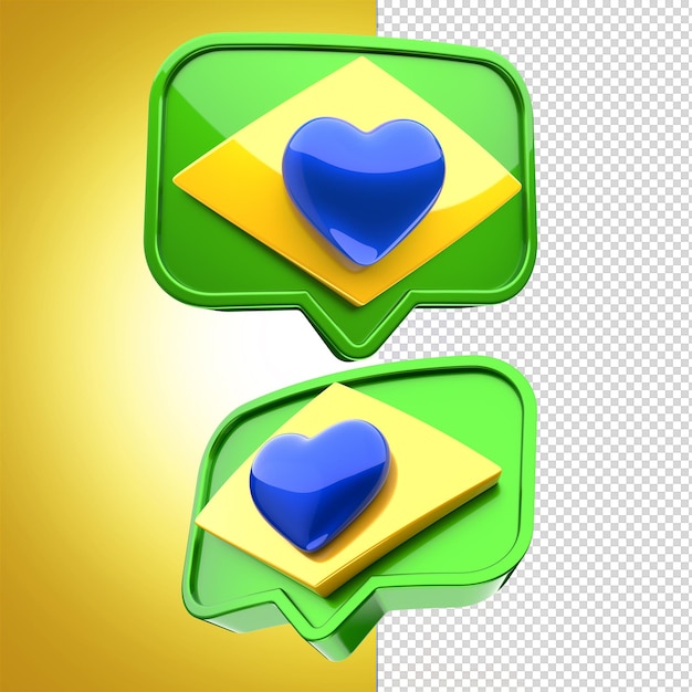 Vlag van Brazilië 3d-element voor de samenstelling