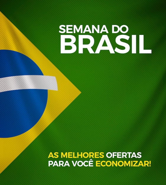 Vlag van Brazilië 3D-realistische achtergrond