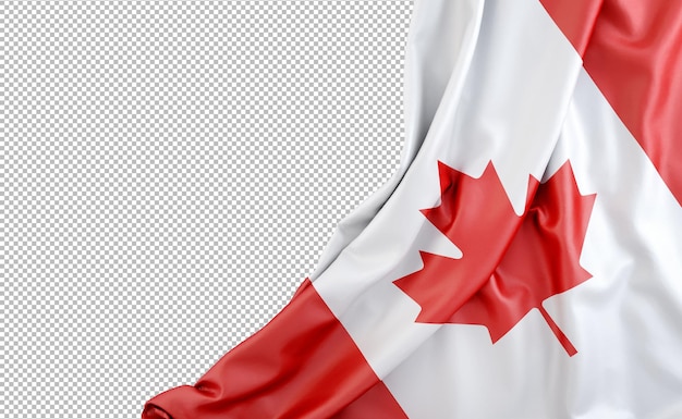 PSD vlag van canada met lege ruimte aan de linkerkant geïsoleerde 3d-weergave