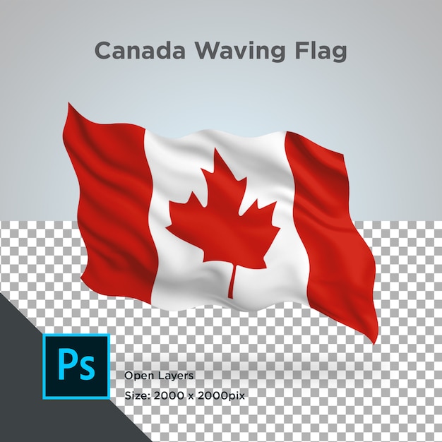 Vlag van canada wave transparant psd