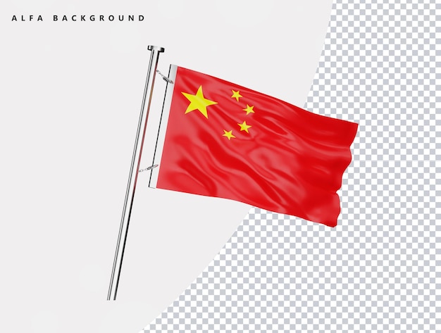 Vlag van China van hoge kwaliteit in realistische 3D-weergave