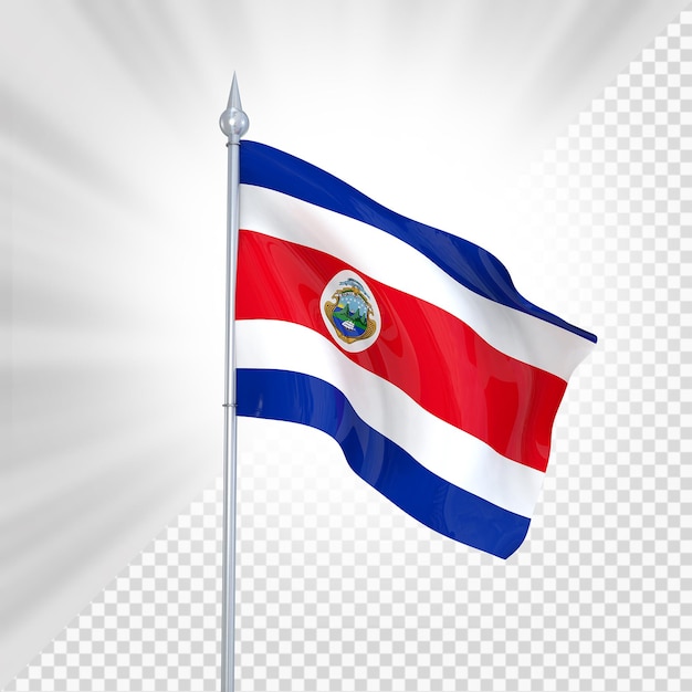 PSD vlag van costa rica 3d render