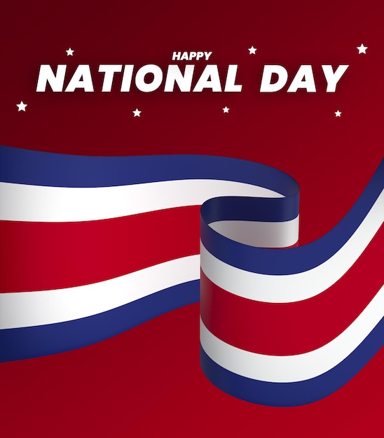 PSD vlag van costa rica ontwerp element nationale onafhankelijkheidsdag banner lint psd