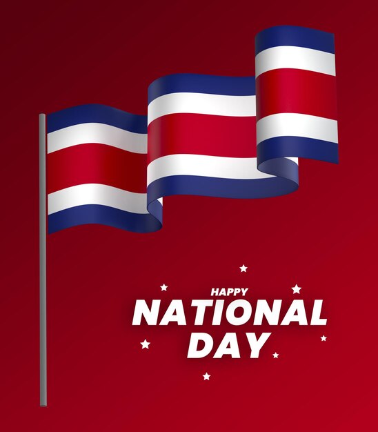 PSD vlag van costa rica ontwerp element nationale onafhankelijkheidsdag banner lint psd