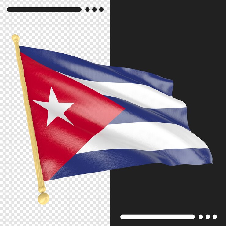 Vlag van Cuba in 3D-rendering geïsoleerd