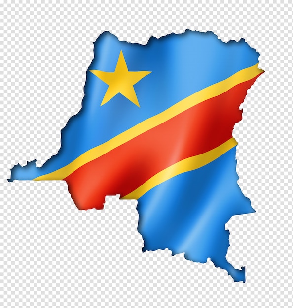 PSD vlag van de democratische republiek congo kaart