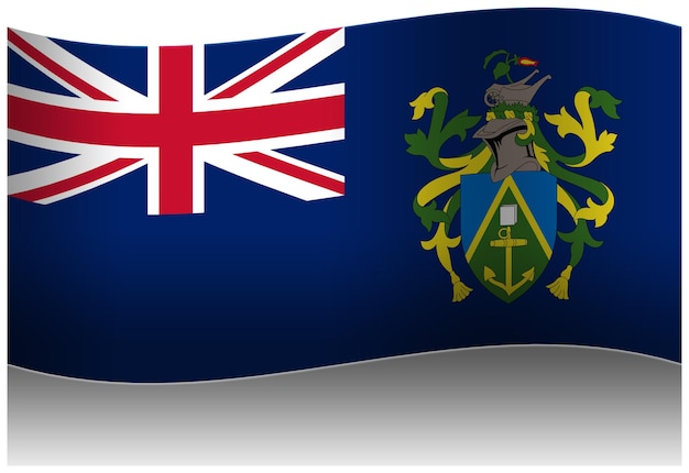 PSD vlag van de pitcairn-eilanden 3d