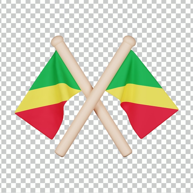 Vlag van de republiek congo 3d-pictogram