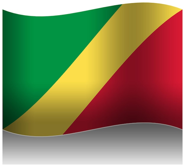 Vlag van de Republiek Congo 3D