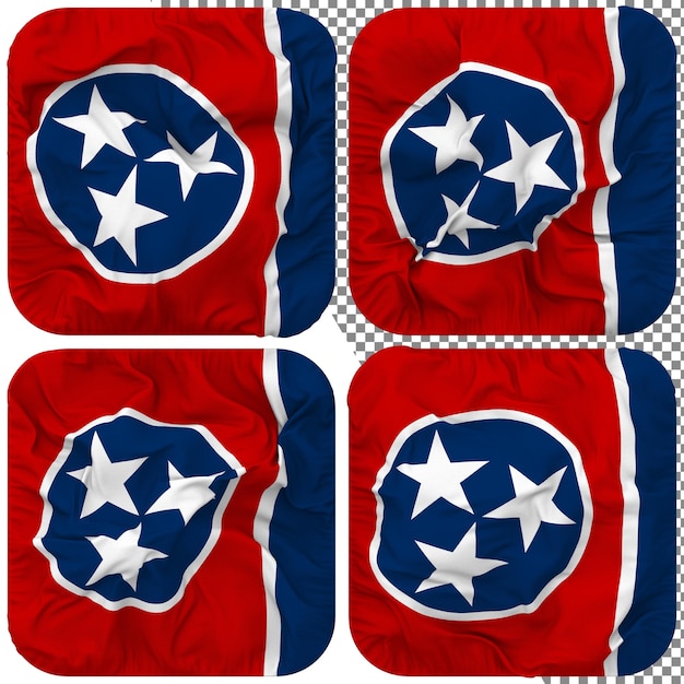 PSD vlag van de staat tennessee squire vorm geïsoleerd verschillende zwaaien stijl hobbel textuur 3d-rendering