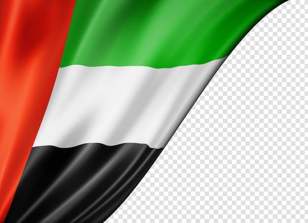 PSD vlag van de verenigde arabische emiraten geïsoleerd op wit horizontale panoramische banier