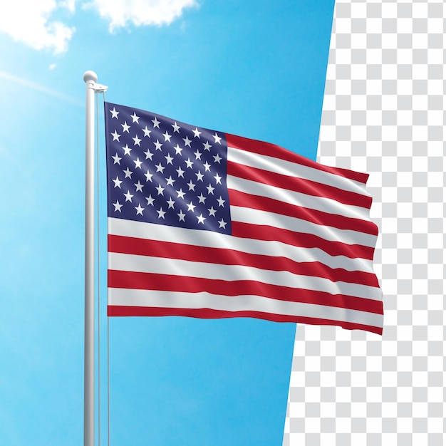 Vlag van de verenigde staten van amerika op een vlaggenmast