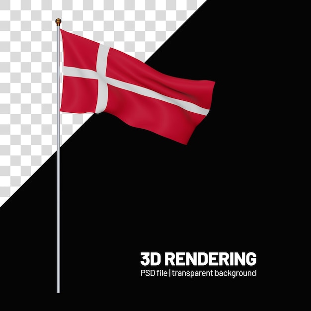 PSD vlag van denemarken 3d-rendering