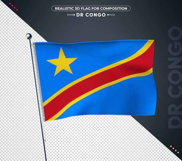 PSD vlag van dr congo met realistische textuur