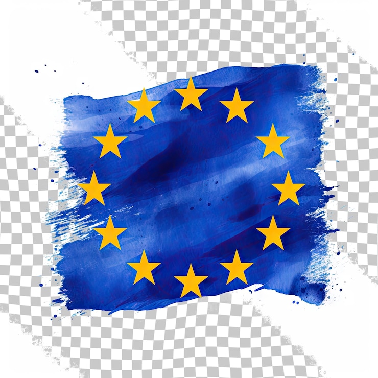 PSD vlag van europa achtergrond met penseelstreek geïsoleerd op doorzichtige achtergrond