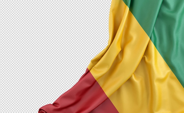 Vlag van Guinee op witte achtergrond met lege ruimte aan de linkerkant Geïsoleerde 3D-rendering
