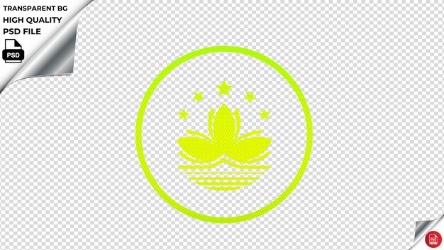 PSD vlag van het land macau vector icon fluorescerend groen psd transparant