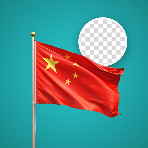 Vlag van het land van china geïsoleerd 3d render illustratie