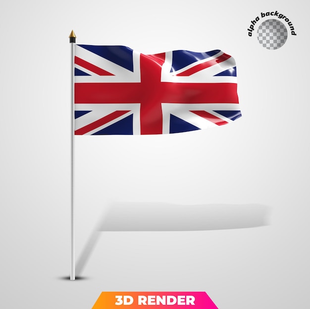 Vlag van het Verenigd Koninkrijk 3D-rendering
