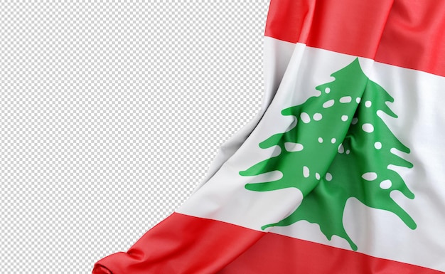 Vlag van Libanon met een lege ruimte aan de linkerkant Isolated 3D Rendering