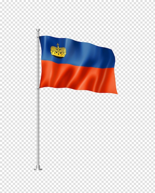 Vlag van Liechtenstein geïsoleerd op wit