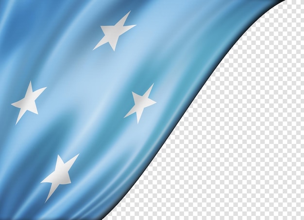 Vlag van micronesië geïsoleerd op wit horizontale panoramische banner